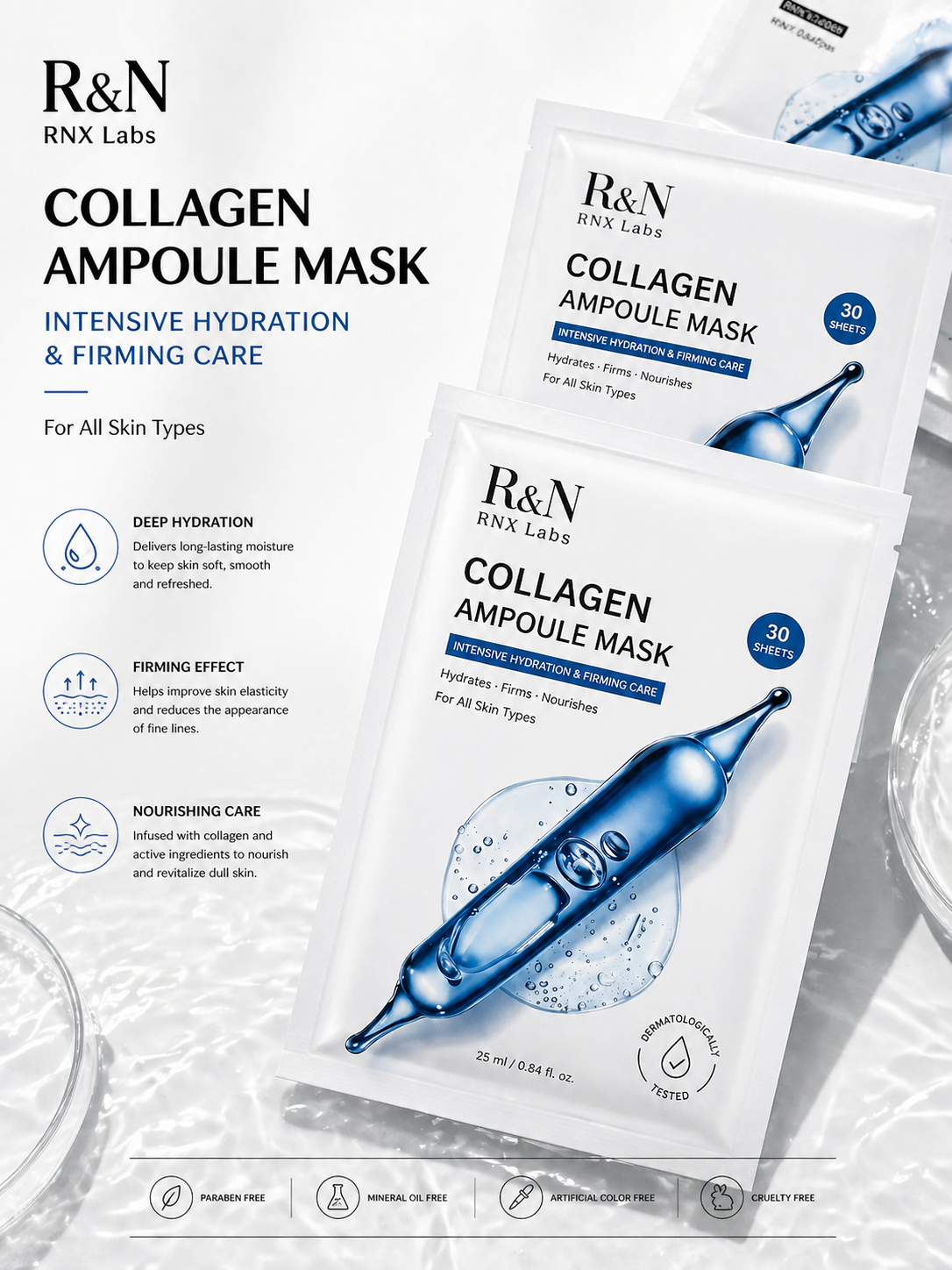 Collagen Ampoule Sheet Mask 25ml for Hydrated, Plump-Looking Skin