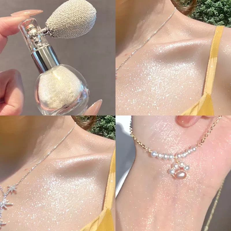 Fine sparkle body highlighter spray packaging concept for OEM ODM beauty product development