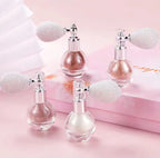 Custom body glitter shimmer spray with luxury atomizer bottle and fine gold sparkle for private label body care brands
