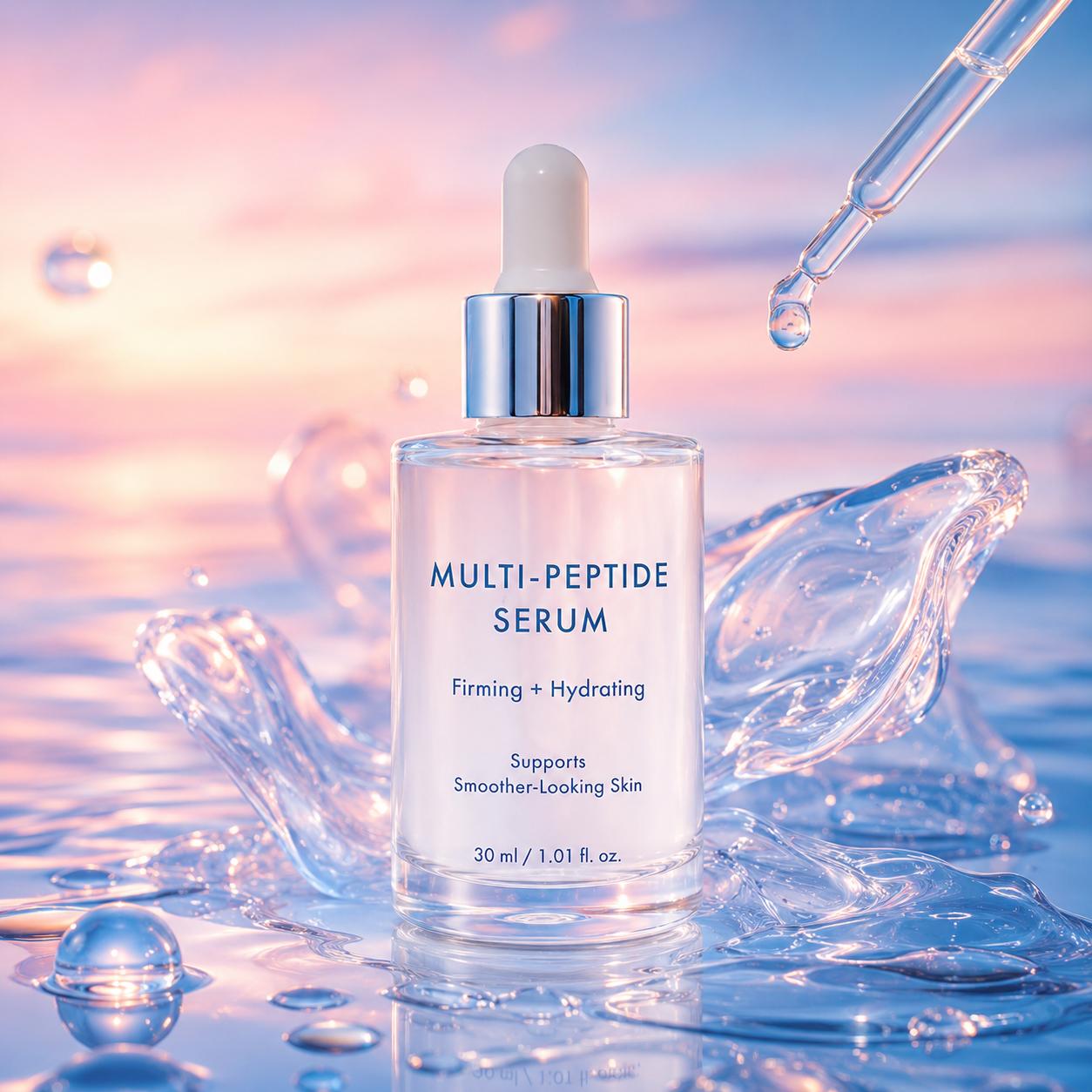 Private label PDRN peptide serum packaging concept for OEM ODM skincare development
