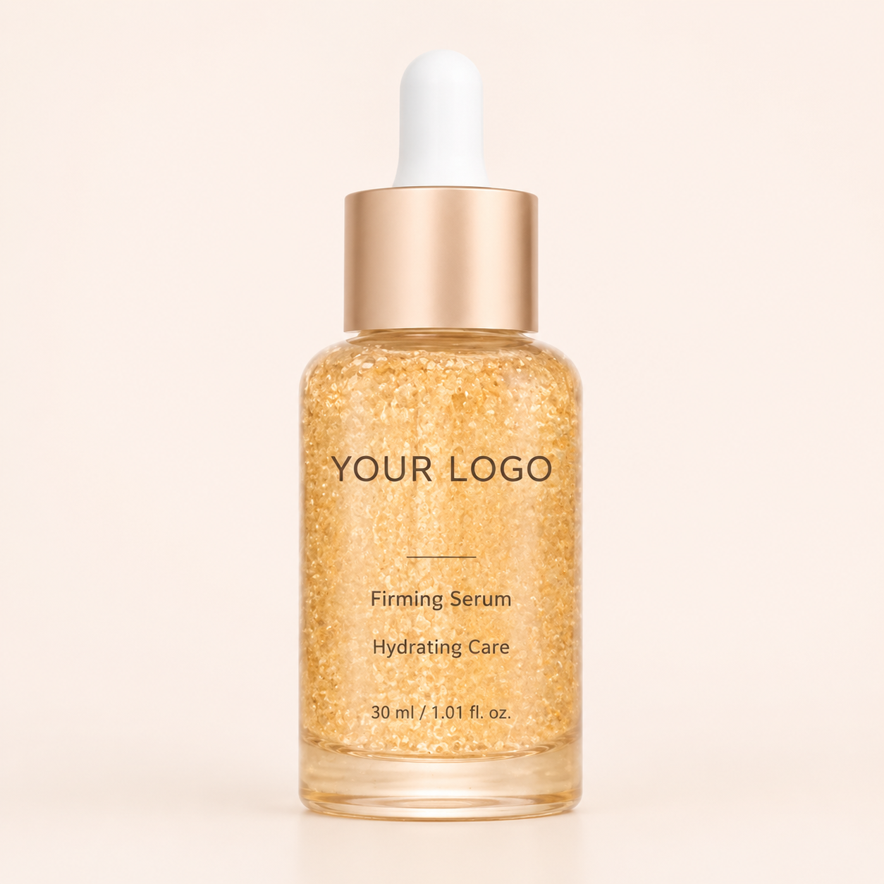 Custom saffron firming serum bottle for private label skincare development by RNX Labs