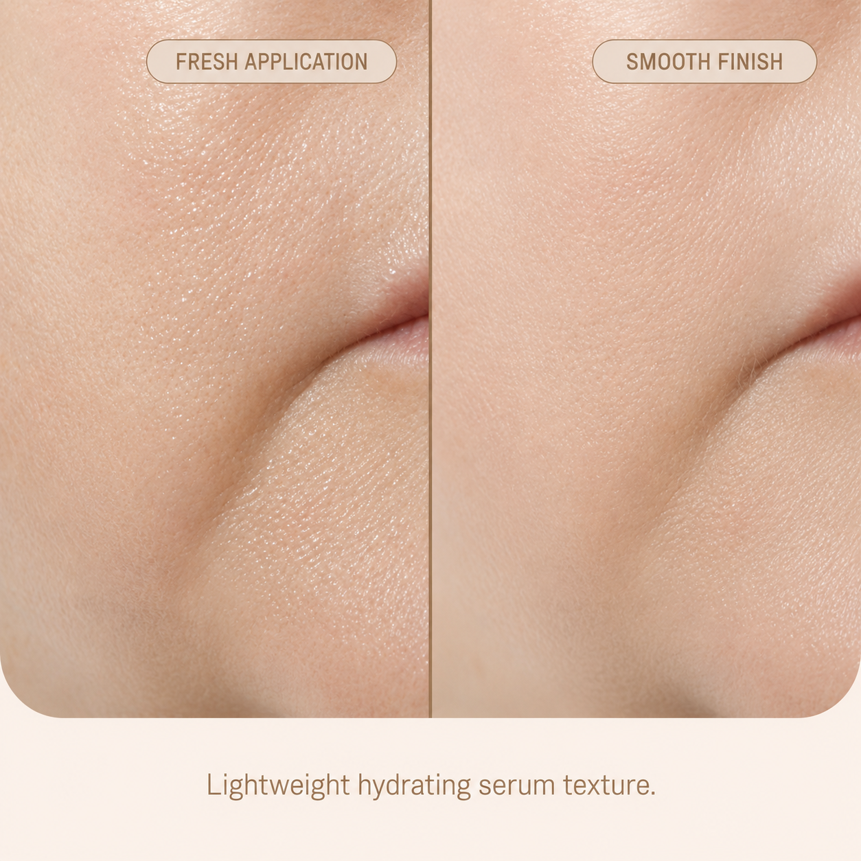 Before and after visual concept for saffron-inspired serum private label marketing