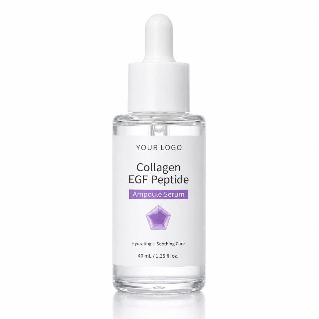 Custom collagen EGF peptide ampoule serum 40ml for private label skincare development by RNX Labs