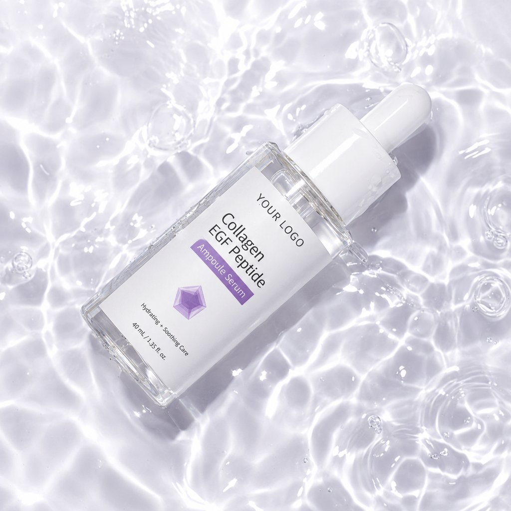 Private label collagen peptide serum packaging concept for OEM ODM skincare development