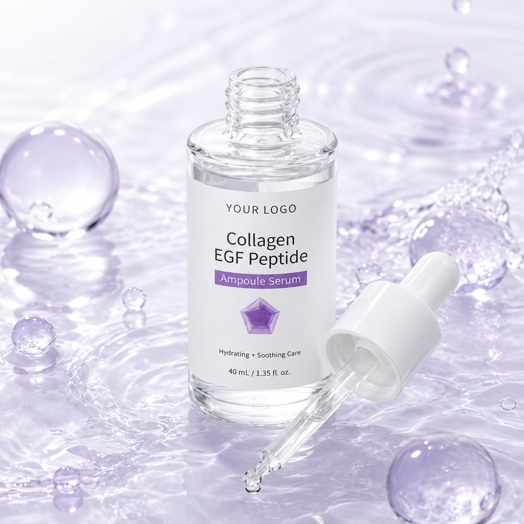 K-beauty inspired EGF peptide ampoule serum for custom face care brands