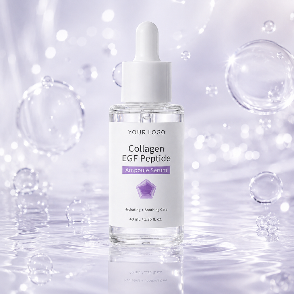 Hydrating collagen EGF peptide serum visual for premium private label skincare sourcing