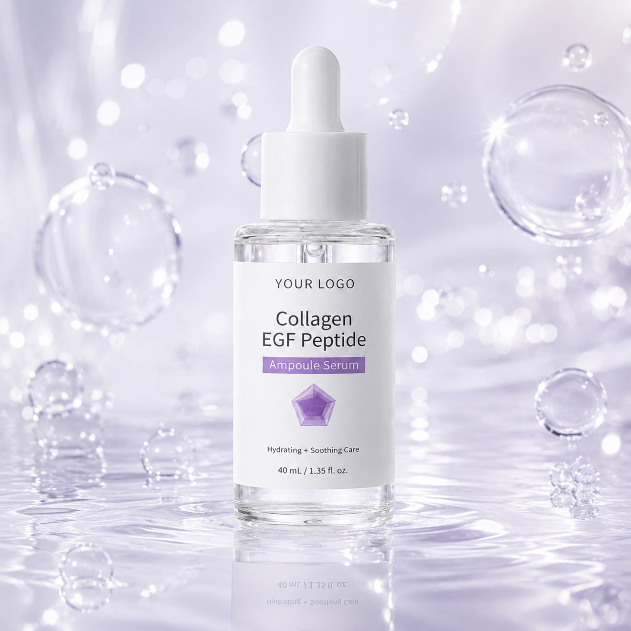 Hydrating collagen EGF peptide serum visual for premium private label skincare sourcing