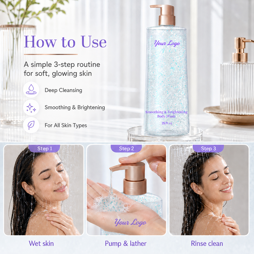 Custom Niacinamide Pearlescent Gel Body Wash 25 FL OZ