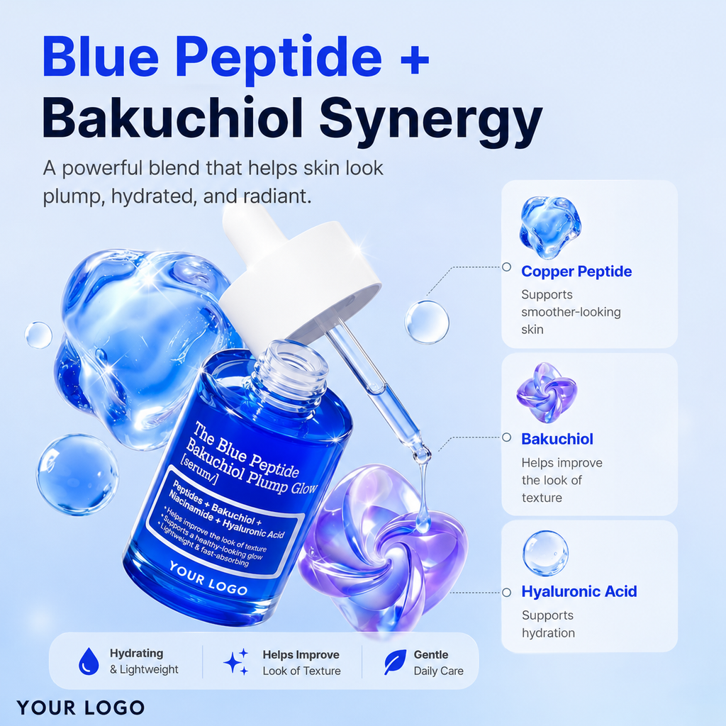 Private label 30ml blue glow serum for OEM ODM skincare development