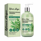 Private label rosemary volumizing shampoo 350ML in a green pump bottle