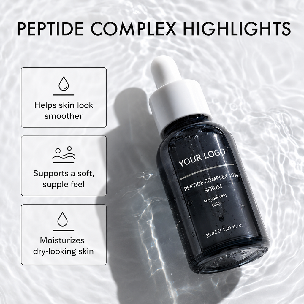 Private label smooth-looking skin serum with Acetyl Hexapeptide-8 direction