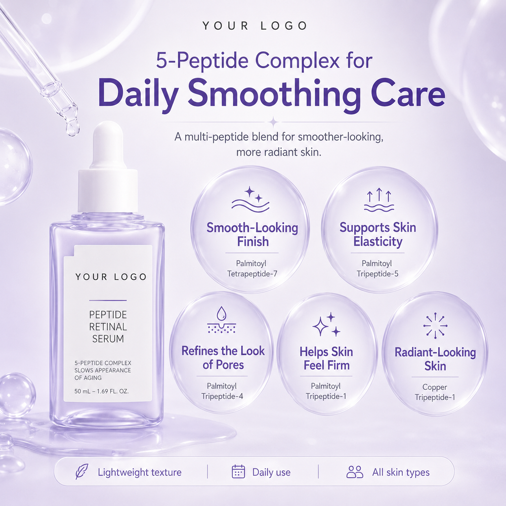 Custom peptide retinal serum 50ml for private label skincare development by RNX Labs