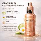 Glass skin illuminating spray with cucumber extract chamomile flower extract and mica inspired glow for custom skincare development