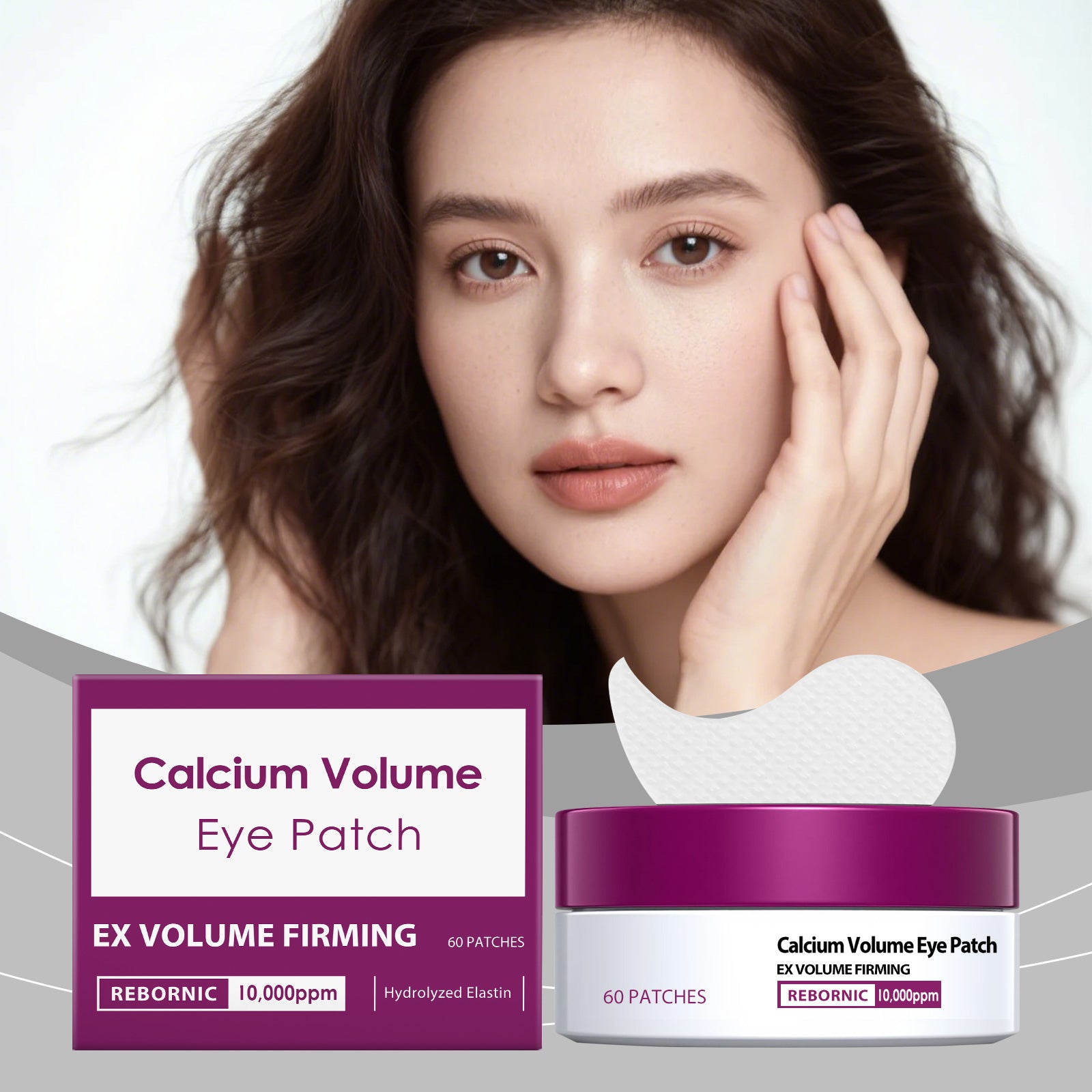Calcium Volume Eye Patch with Rebornic 10,000ppm & Hydrolyzed Elastin 60 Patches