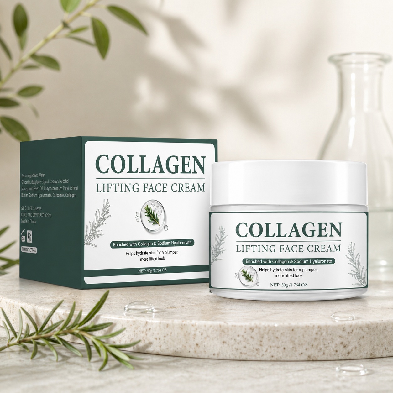 Collagen Face Cream | Hydrating & Smoothing Moisturizer for Firm-Looking Skin