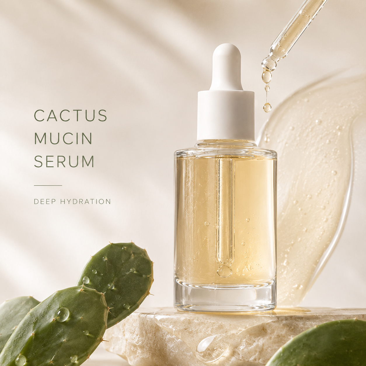 Custom Cactus Mucin Hydrating Serum – Private Label Face Serum 30ml