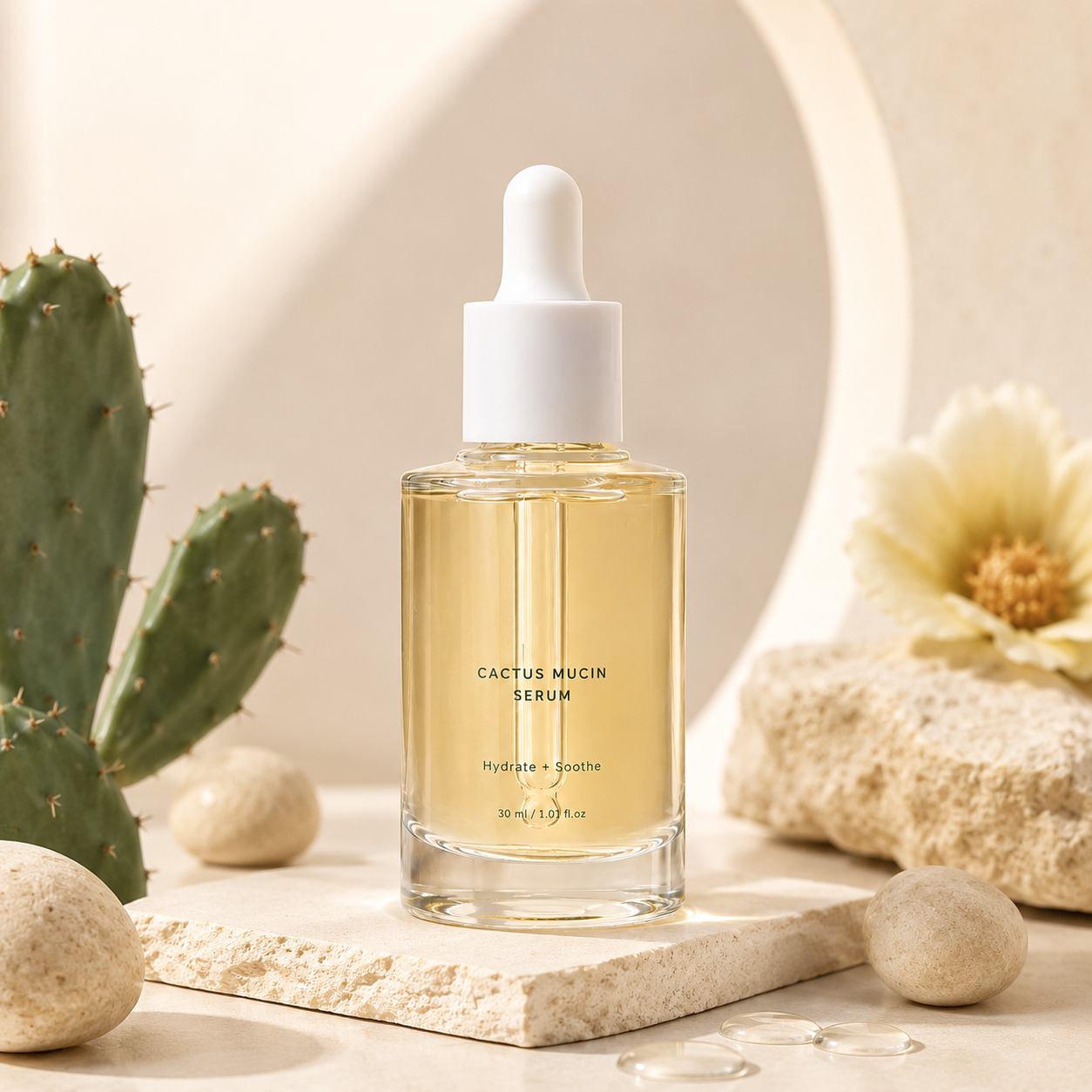 Custom Cactus Mucin Hydrating Serum – Private Label Face Serum 30ml