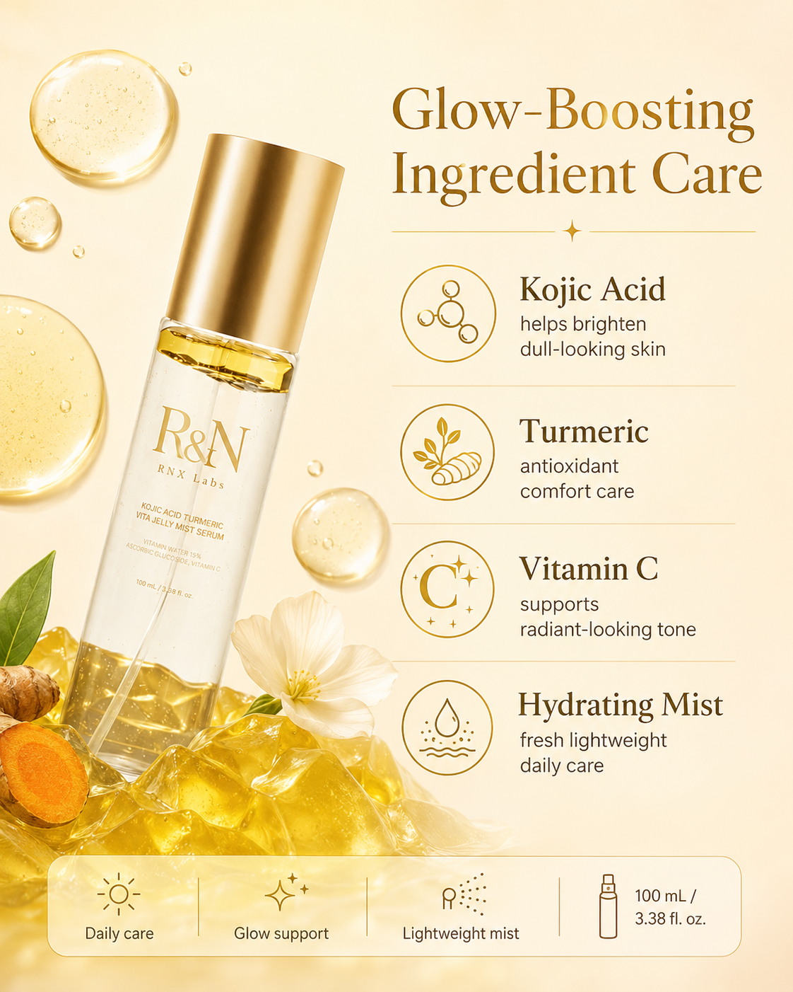 RNX Labs Kojic Acid Turmeric Vita Jelly Mist Serum