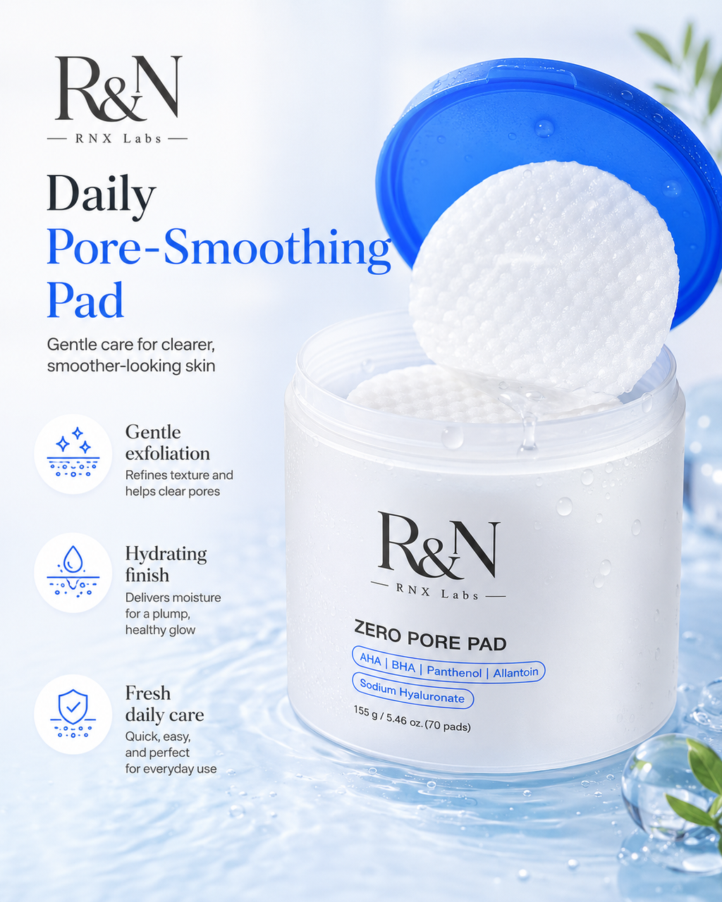 Custom AHA BHA Pore Care Face Pads 70 Pads