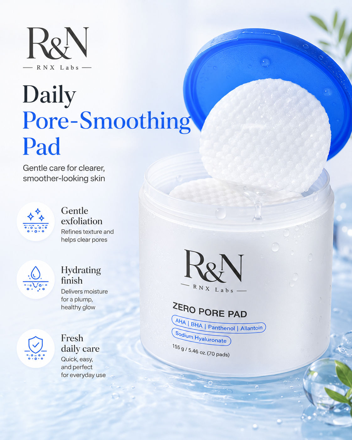 Custom AHA BHA Pore Care Face Pads 70 Pads