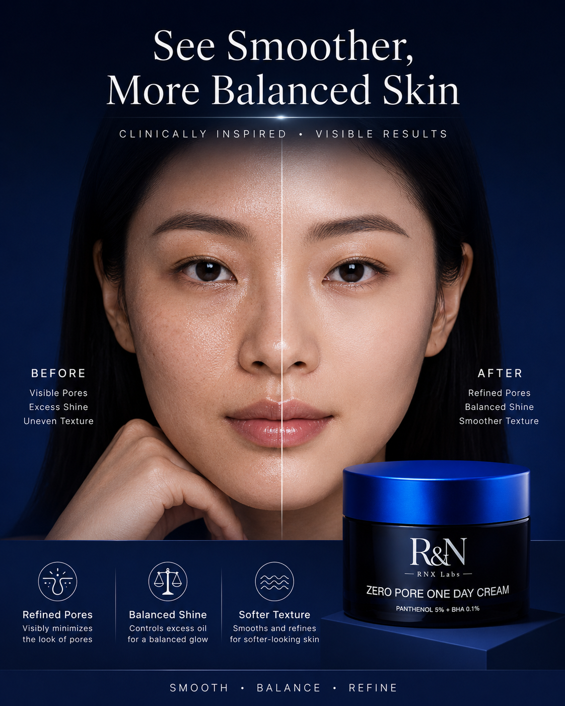 R&N Pore-Refining Daily Cream | Zero Pore One Day Cream