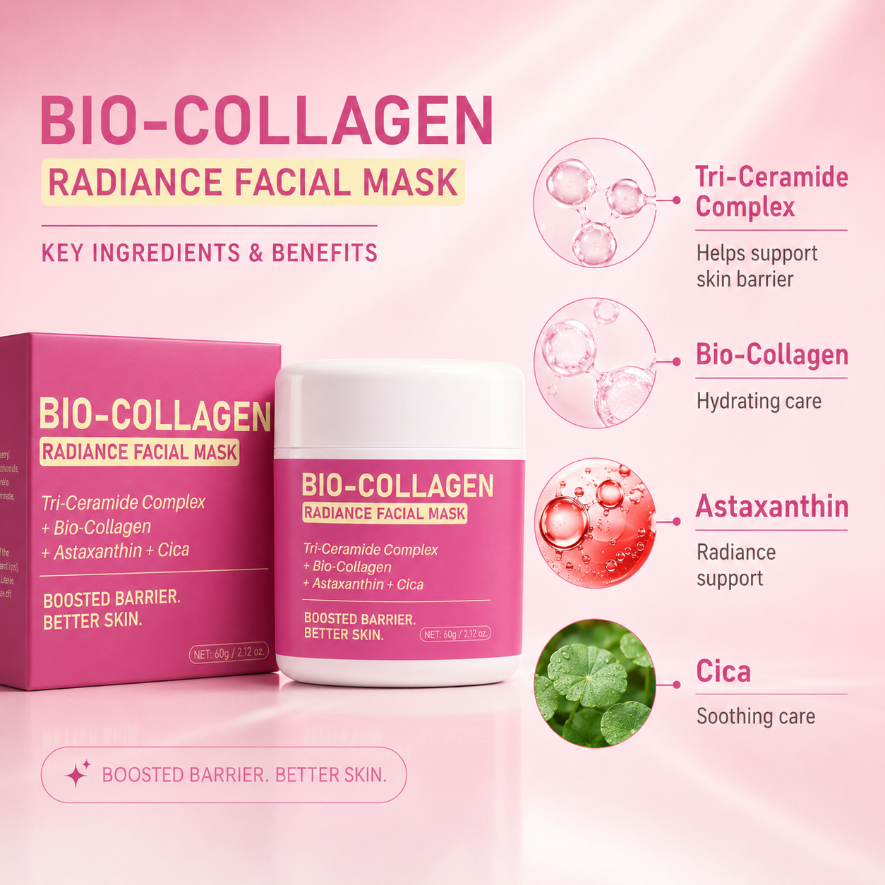 Bio-Collagen Radiance Facial Mask with Tri-Ceramide Complex 60g