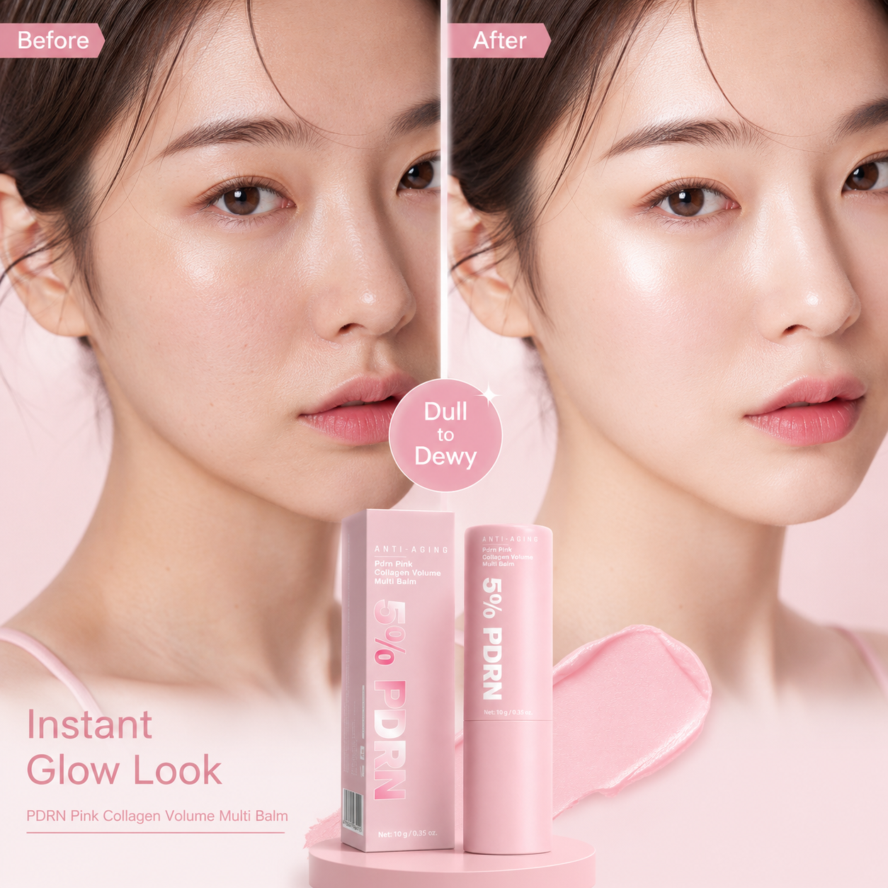 RNX Labs PDRN Pink Collagen Volume Multi Balm 10G ready stock skincare balm stick with pink packaging