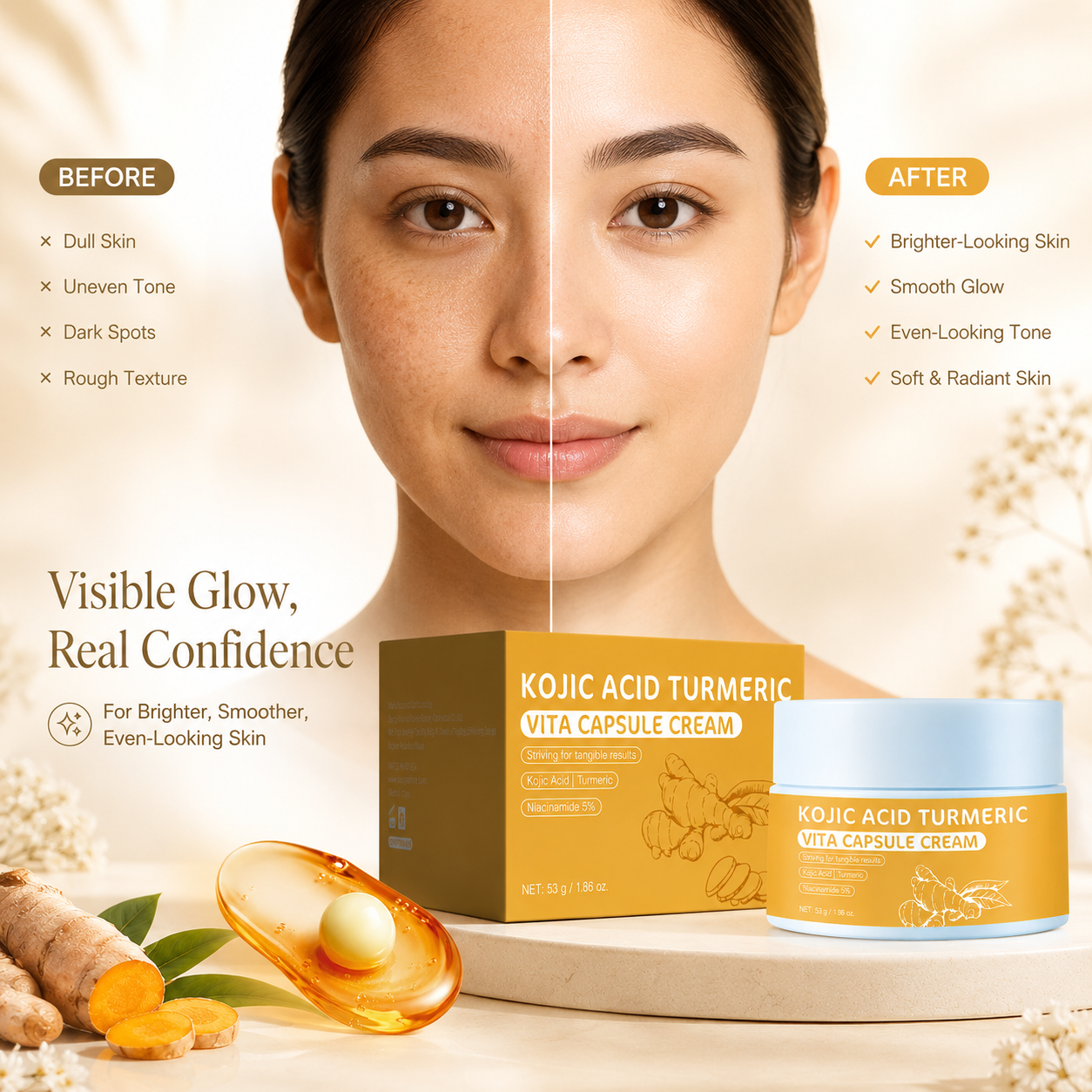 Kojic Acid Turmeric Vita Capsule Cream with Niacinamide 5% 53g