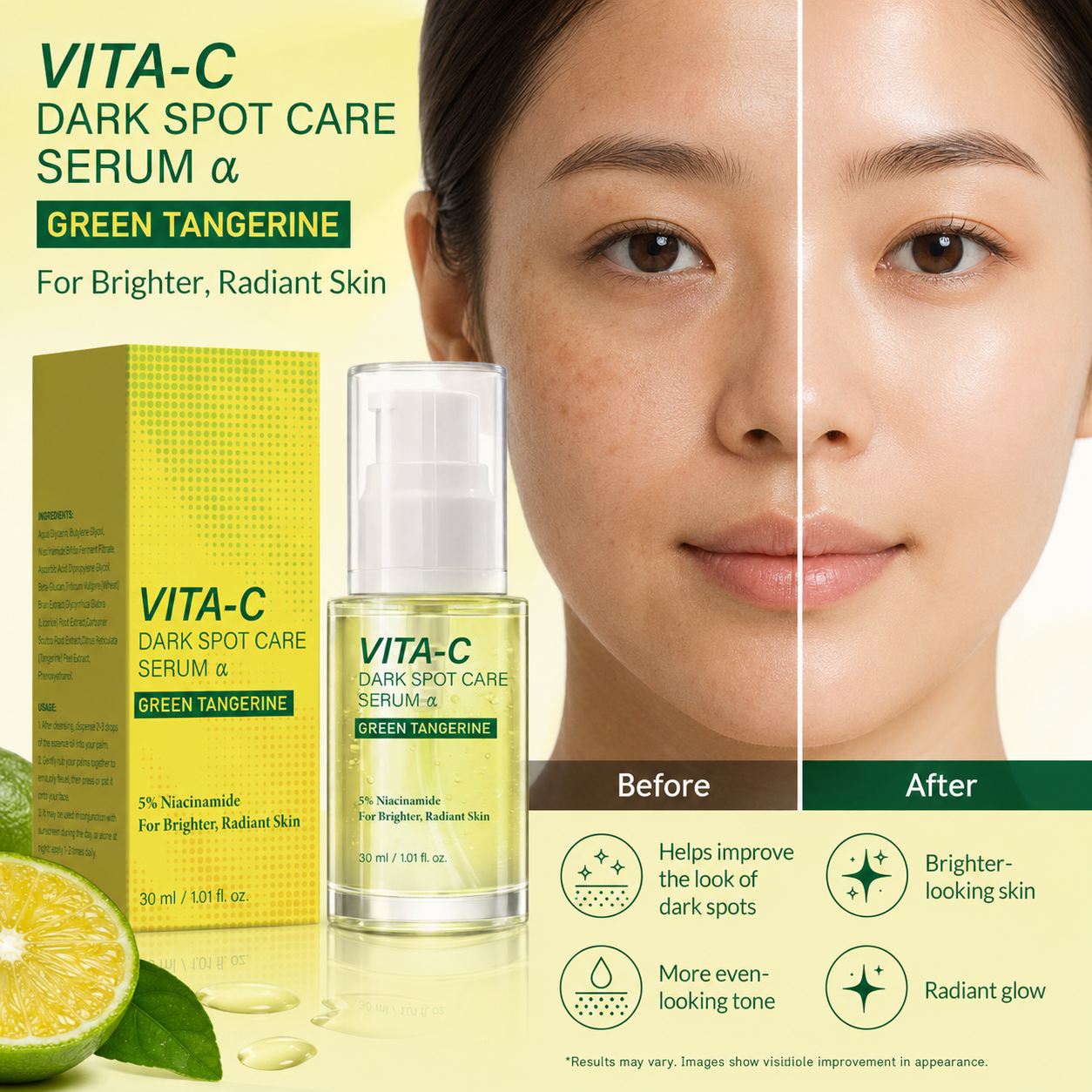 Vita-C Green Tangerine Dark Spot Care Serum with Niacinamide 5% 30ml