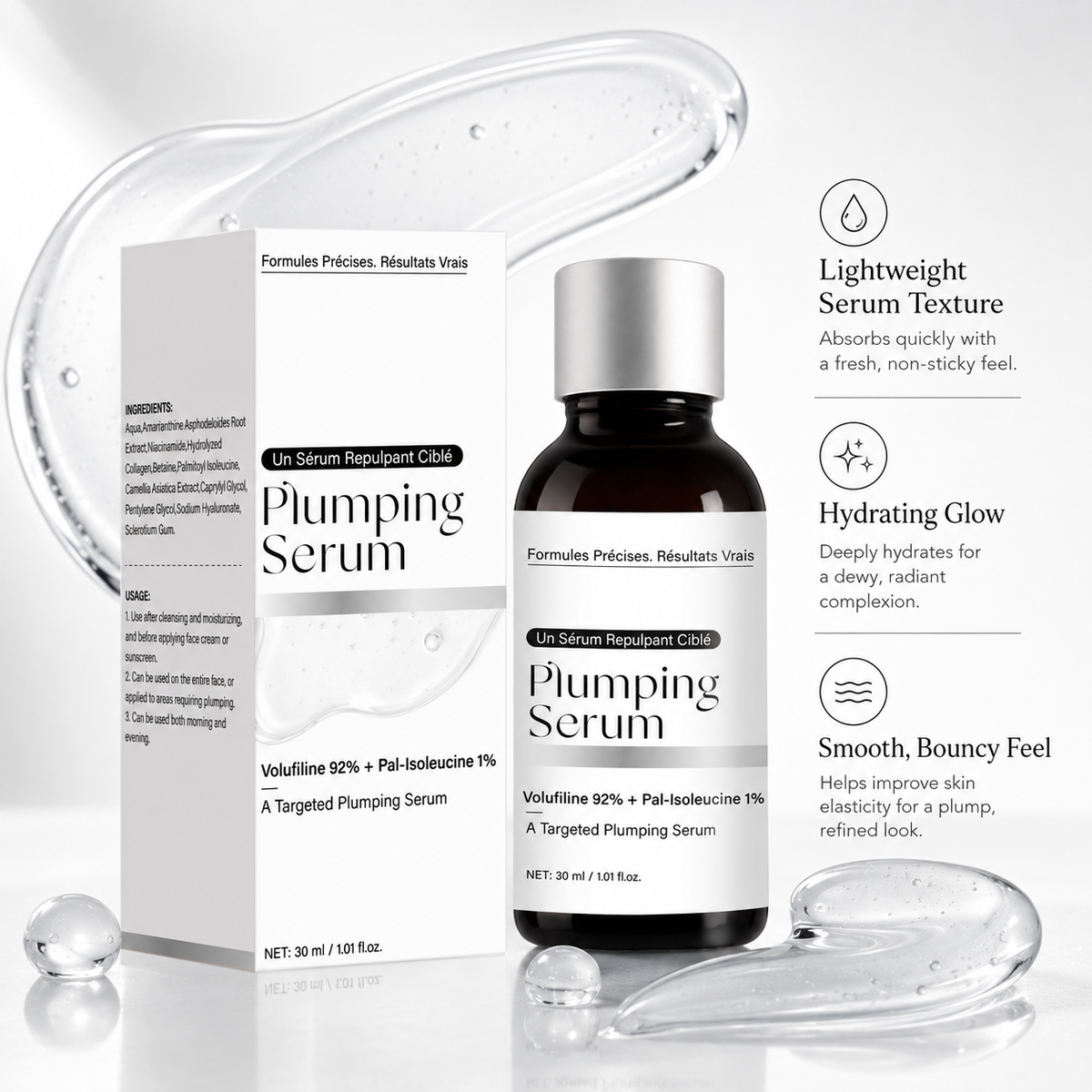 Volufiline 92% + Pal-Isoleucine 1% Plumping Face Serum 30ML