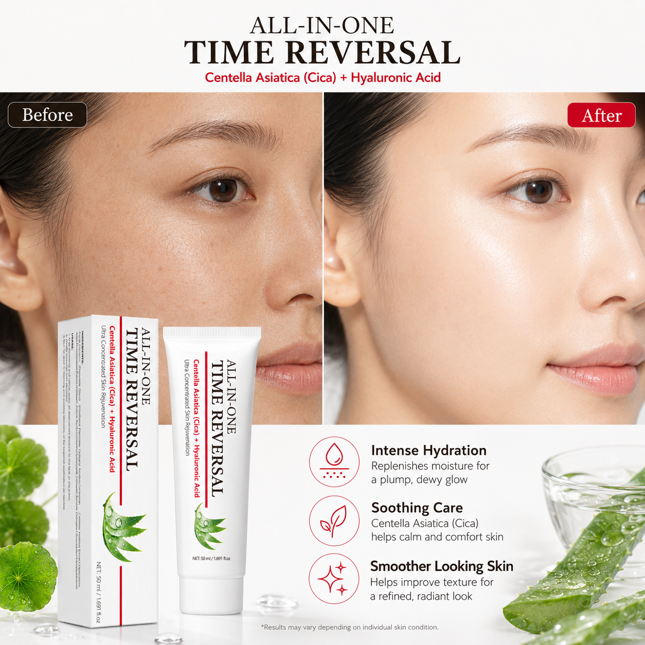 Cica + Hyaluronic Acid All-in-One Time Reversal Cream 50ml