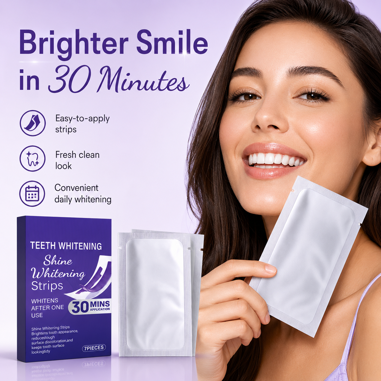 Shine Teeth Whitening Strips 7 Pieces 30-Minute Application
