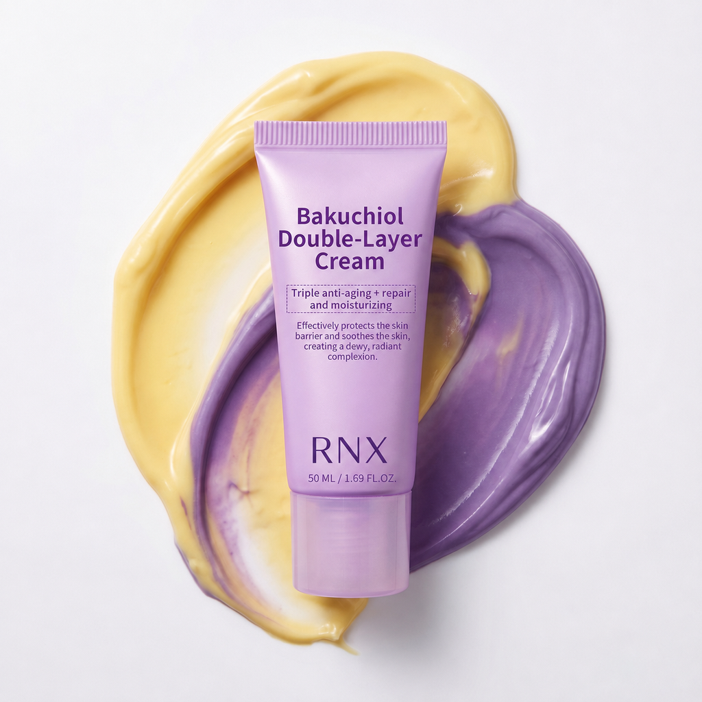 Private label bakuchiol face cream 50ML with dual-color cream texture by RNX Labs