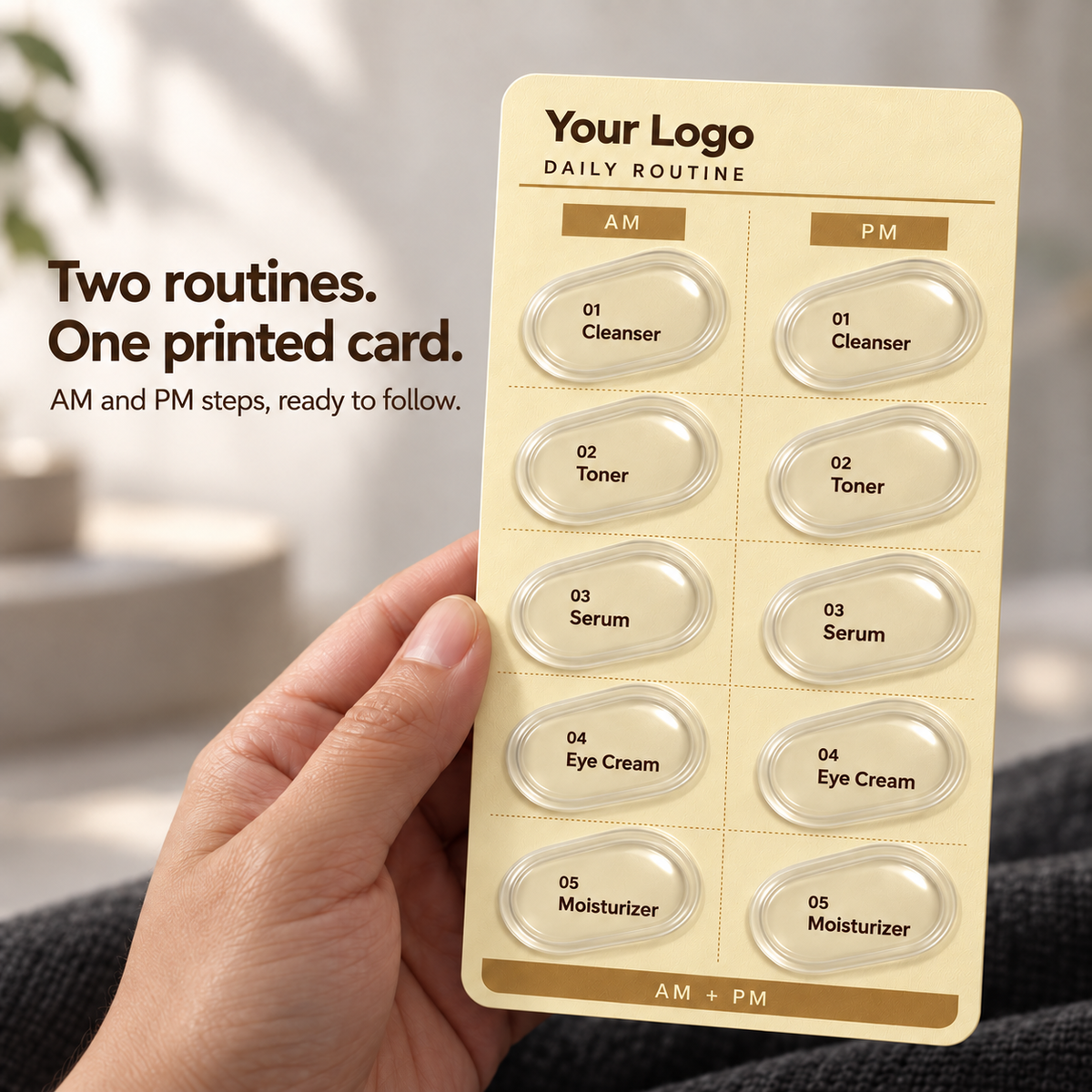 Printed AM/PM Skincare Blister Kit