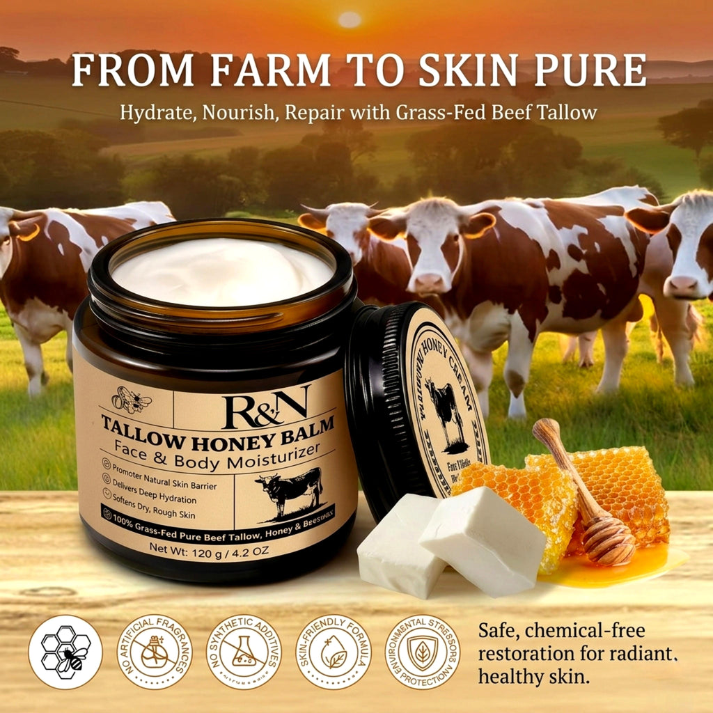 Grass-Fed Tallow Honey Balm Face & Body Moisturizer