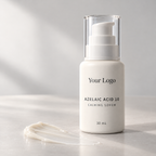 Custom azelaic acid 10 calming serum 30ml in ivory airless pump bottle