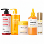 Five-piece kojic acid and turmeric body care set with an HOCl peel, wash, pads, toner and mist serum