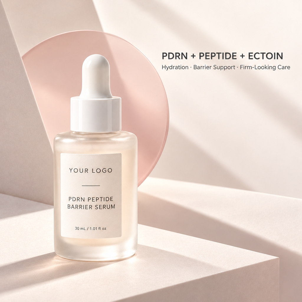 PDRN peptide ectoin barrier-support serum concept for private label skincare