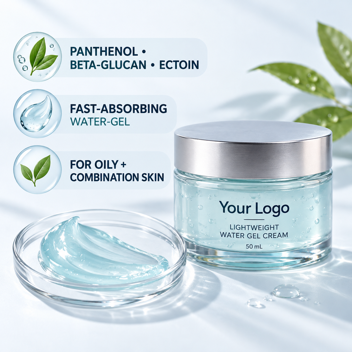 Custom Lightweight Water Gel Cream 50 mL