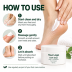 Wash, dry, massage and absorb directions for Soft Step foot cream